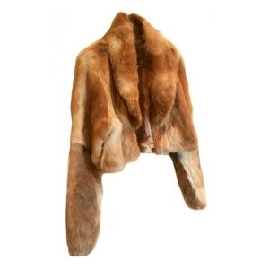 Shine New York Cropped Real Rabbit Fur Coat Jacket